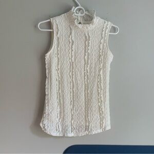 Cream Lace Sleeveless Top
